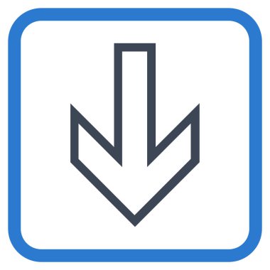 Vektör simgesi bir çerçeve içinde aşağı ok