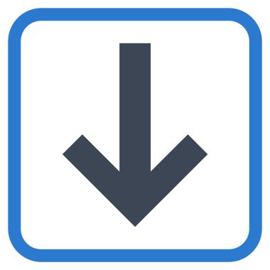 Vektör simgesi bir çerçeve içinde aşağı ok