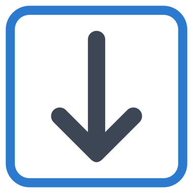 Vektör simgesi bir çerçeve içinde aşağı ok