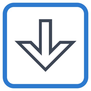 Vektör simgesi bir çerçeve içinde aşağı ok