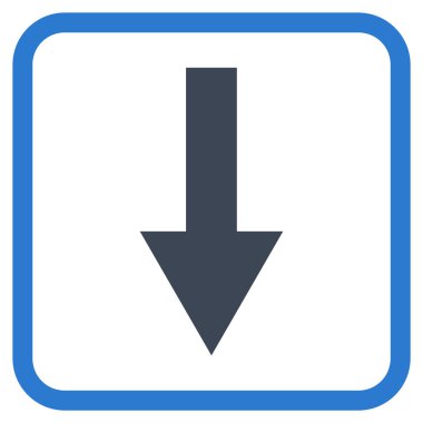 Vektör simgesi bir çerçeve içinde aşağı ok