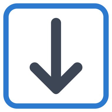 Vektör simgesi bir çerçeve içinde aşağı ok