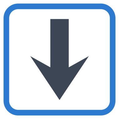 Vektör simgesi bir çerçeve içinde aşağı ok