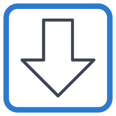 Vektör simgesi bir çerçeve içinde aşağı ok