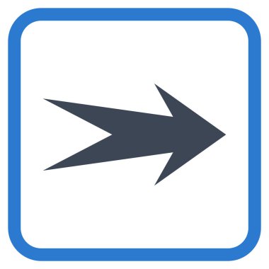 Ok sağ vektör simgesi bir çerçeve içinde