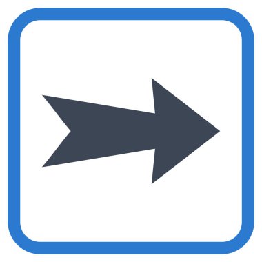 Ok sağ vektör simgesi bir çerçeve içinde