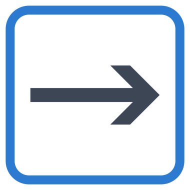 Ok sağ vektör simgesi bir çerçeve içinde