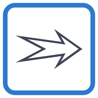 Ok sağ vektör simgesi bir çerçeve içinde