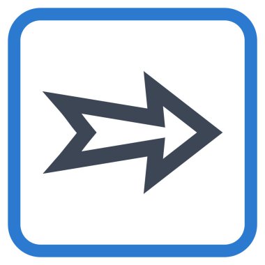 Ok sağ vektör simgesi bir çerçeve içinde