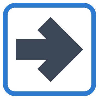 Ok sağ vektör simgesi bir çerçeve içinde