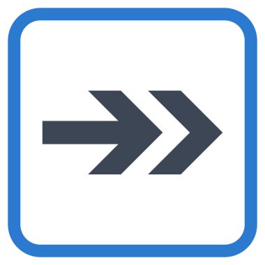 Ok sağ vektör simgesi bir çerçeve içinde