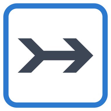 Ok sağ vektör simgesi bir çerçeve içinde