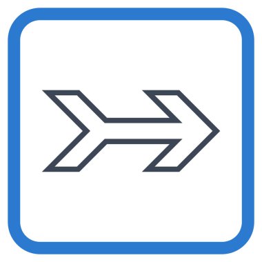 Ok sağ vektör simgesi bir çerçeve içinde