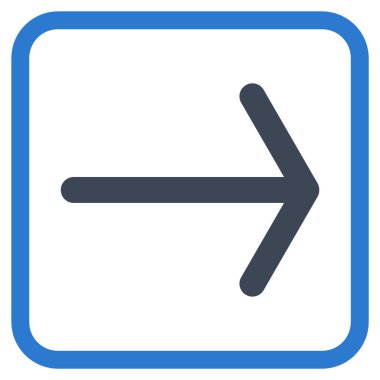 Ok sağ vektör simgesi bir çerçeve içinde