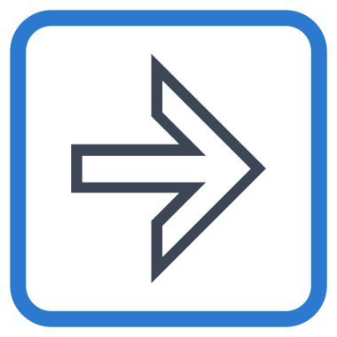 Ok sağ vektör simgesi bir çerçeve içinde