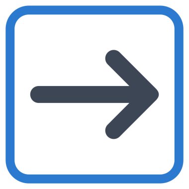 Ok sağ vektör simgesi bir çerçeve içinde