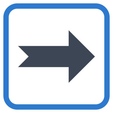 Ok sağ vektör simgesi bir çerçeve içinde