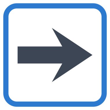 Ok sağ vektör simgesi bir çerçeve içinde