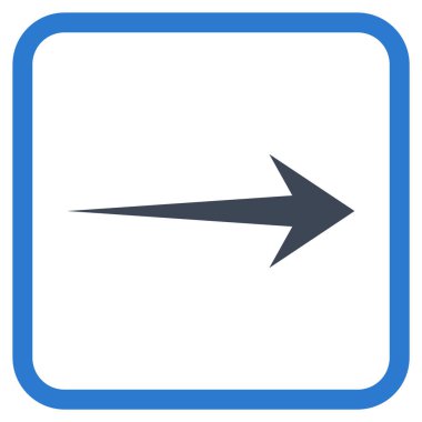 Ok sağ vektör simgesi bir çerçeve içinde