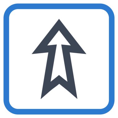 Vektör simgesi bir çerçeve içinde yukarı ok