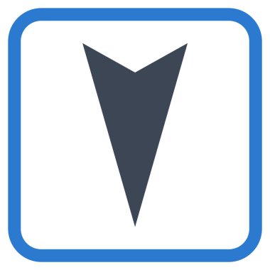 Vektör simgesi bir çerçeve içinde aşağı ok ucu