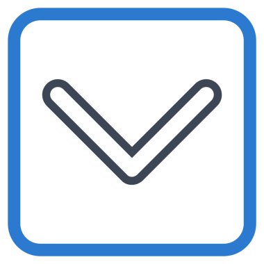 Vektör simgesi bir çerçeve içinde aşağı ok ucu