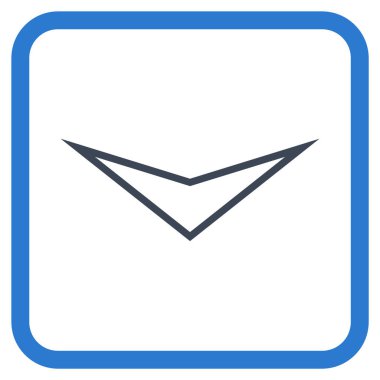 Vektör simgesi bir çerçeve içinde aşağı ok ucu