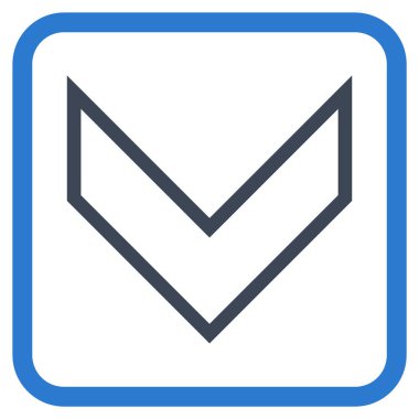 Vektör simgesi bir çerçeve içinde aşağı ok ucu