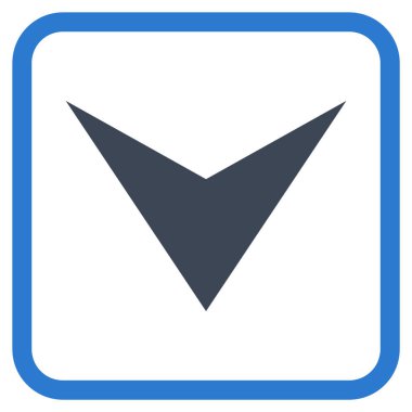 Vektör simgesi bir çerçeve içinde aşağı ok ucu