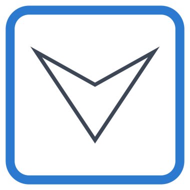 Vektör simgesi bir çerçeve içinde aşağı ok ucu