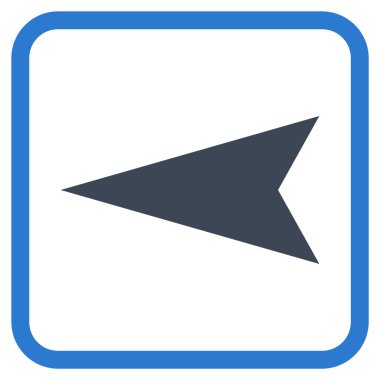 Ok ucu sol vektör simgesi bir çerçeve içinde