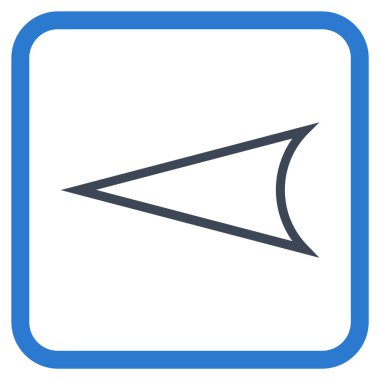 Ok ucu sol vektör simgesi bir çerçeve içinde