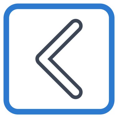 Ok ucu sol vektör simgesi bir çerçeve içinde