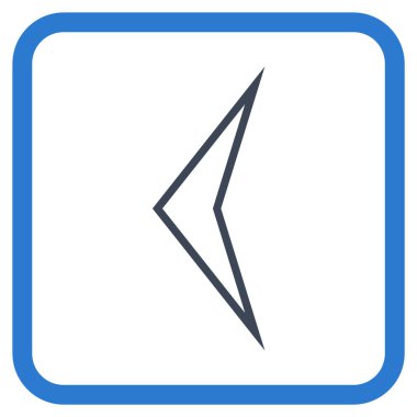 Ok ucu sol vektör simgesi bir çerçeve içinde