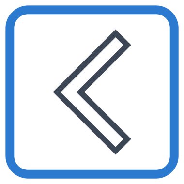 Ok ucu sol vektör simgesi bir çerçeve içinde