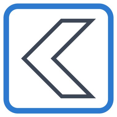 Ok ucu sol vektör simgesi bir çerçeve içinde