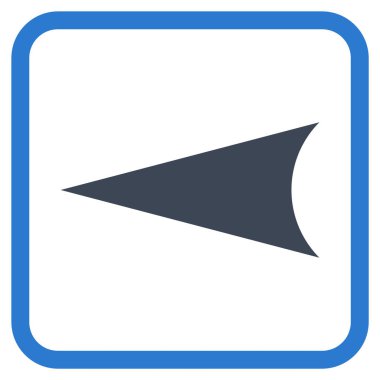 Ok ucu sol vektör simgesi bir çerçeve içinde