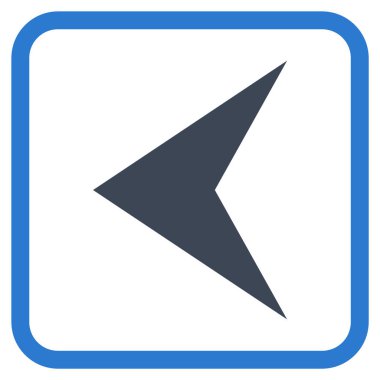 Ok ucu sol vektör simgesi bir çerçeve içinde