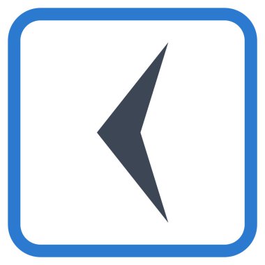 Ok ucu sol vektör simgesi bir çerçeve içinde