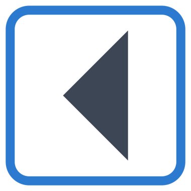 Ok ucu sol vektör simgesi bir çerçeve içinde