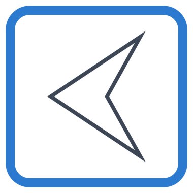 Ok ucu sol vektör simgesi bir çerçeve içinde