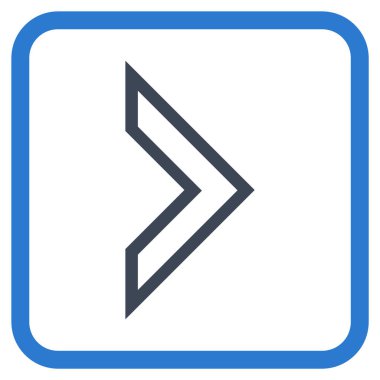 Ok ucu doğru vektör simgesi bir çerçeve içinde