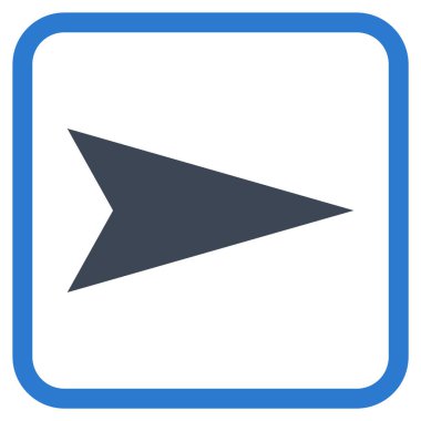 Ok ucu doğru vektör simgesi bir çerçeve içinde