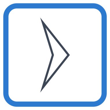 Ok ucu doğru vektör simgesi bir çerçeve içinde