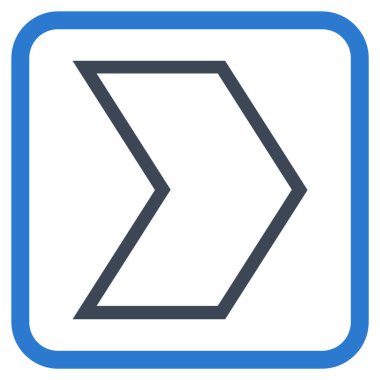 Ok ucu doğru vektör simgesi bir çerçeve içinde