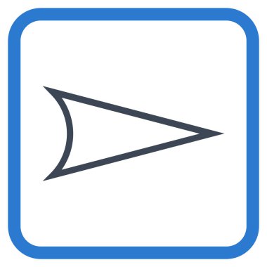 Ok ucu doğru vektör simgesi bir çerçeve içinde