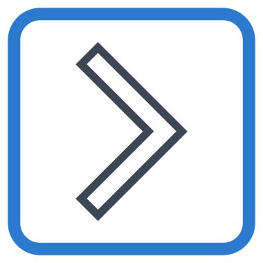 Ok ucu doğru vektör simgesi bir çerçeve içinde