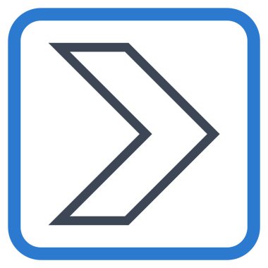 Ok ucu doğru vektör simgesi bir çerçeve içinde