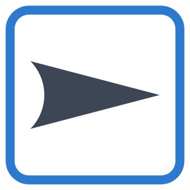 Ok ucu doğru vektör simgesi bir çerçeve içinde