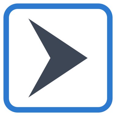 Ok ucu doğru vektör simgesi bir çerçeve içinde